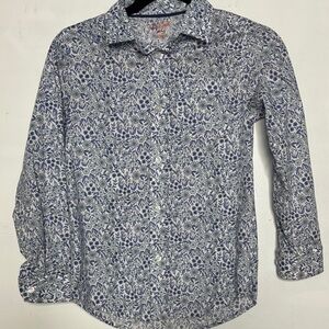 Cat & Jack Blue and White Patterned Shirt